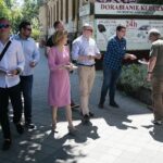 05.07.2020. Kielce. Działacze PiS zachęcają do wsparcia Andrzeja Dudy. Na zdjęciu (w środku): Anna Krupka - wiceminister sportu, Rafał Nowak - wicewojewoda świętokrzyski, Marcin Stępniewski - radny / Wiktor Taszłow / Radio Kielce