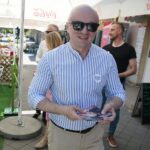 05.07.2020. Kielce. Działacze PiS zachęcają do wsparcia Andrzeja Dudy. Na zdjęciu: Rafał Nowak - wicewojewoda świętokrzyski / Wiktor Taszłow / Radio Kielce