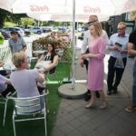 05.07.2020. Kielce. Działacze PiS zachęcają do wsparcia Andrzeja Dudy. Na zdjęciu (z prawej): Łukasz Korus, Wiesław Koza - radny, Anna Krupka - wiceminister sportu / Wiktor Taszłow / Radio Kielce