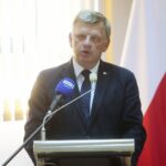 10.07.2020. Kielce. Wręczenie promes na wozy strażackie. Na zdjęciu: senator Jarosław Rusiecki / Wiktor Taszłow / Radio Kielce