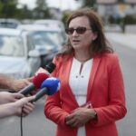 10.07.2020. Piekoszów. Otwarcie nowej drogi. Na zdjęciu: Agata Wojtyszek - poseł / Wiktor Taszłow / Radio Kielce