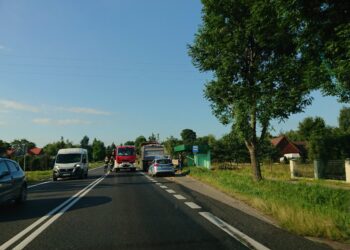 22.07.2020 Miłków. Utrudnienia na drodze nr 9 / Emilia Sitarska / Radio Kielce