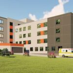 25.08.2020. Czerwona Góra. Wizualizacja Świętokrzyskiego Centrum Chorób Płuc / Wojewódzki Szpital Specjalistyczny