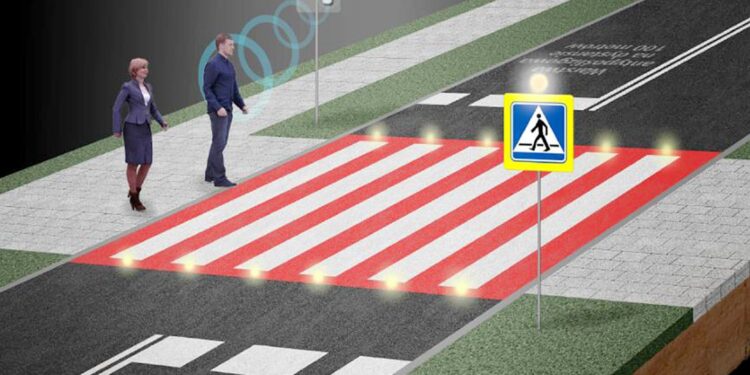 Inteligentne przejścia dla pieszych ze specjalnymi czujnikami ruchu / MSWiA
