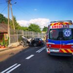 09.08.2020. Skadla. Zderzenie czołowe dwóch aut / KPP Busko-Zdrój