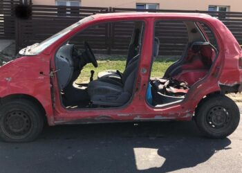 09.08.2020. Tomaszów Mazowiecki. Zatrzymany daewoo matiz / KPP w Tomaszowie Mazowieckim