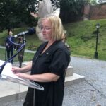 31.08.2020 Sandomierz. Uroczystości z okazji 40-lecia powstania NSZZ „Solidarność”. Skwer Solidarności w Sandomierzu. Na zdjęciu - Agnieszka Frańczak-Szczepanek - miejska radna, klub PiS / Grażyna Szlęzak-Wójcik / Radio Kielce