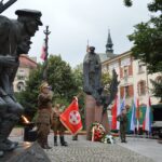 04.08.2020. Kraków. 55. Marsz Szlakiem I Kompanii Kadrowej. Uroczystości pod pomnikiem Marszałka Józefa Piłsudskiego / Michał Rybak / oficer prasowy 55. Marszu Szlakiem I Kompanii Kadrowej