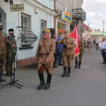 09.08.2020. Jędrzejów. 55. Marsz Szlakiem I Kompani Kadrowej. Powitanie uczestników marszu / Ewa Pociejowska-Gawęda / Radio Kielce