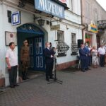 09.08.2020. Jędrzejów. 55. Marsz Szlakiem I Kompani Kadrowej. Powitanie uczestników marszu / Ewa Pociejowska-Gawęda / Radio Kielce