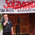 31.08.2020 Starachowice. Uroczystości z okazji 40. rocznicy powstania Solidarności. Na zdjęciu  przewodniczący NSZZ Solidarność MAN Bus, Pkc i Apleona Jan Seweryn / Anna Głąb / Radio Kielce