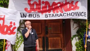 31.08.2020 Starachowice. Uroczystości z okazji 40. rocznicy powstania Solidarności. Na zdjęciu przewodniczący NSZZ Solidarność MAN Bus, Pkc i Apleona Jan Seweryn / Anna Głąb / Radio Kielce