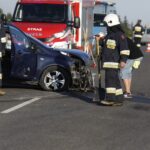 06.08.2020. Ruda Maleniecka. Zderzenie trzech pojazdów / Jarosław Kubalski / Radio Kielce