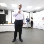 25.08.2020 Kielce. Obchody Dnia Niepodległości Ukrainy. Na zdjęciu: Wiaczesław Wojnarowskyj - Konsul Generalny Ukrainy w Krakowie / Jarosław Kubalski / Radio Kielce