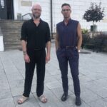 09.08.2020. Sandomierz. Sandomierz Fashion Street. Na zdjęciu (od lewej): Serafin Andrzejak - projektant, Maciej Majzner - reżyser pokazów mody i Joanna Horodyńska - modelka i stylistka telewizyjna / Grażyna Szlęzak-Wójcik / Radio Kielce