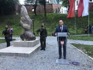 31.08.2020 Sandomierz. Uroczystości z okazji 40-lecia powstania NSZZ „Solidarność”. Skwer Solidarności w Sandomierzu / Grażyna Szlęzak-Wójcik / Radio Kielce