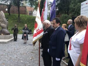 31.08.2020 Sandomierz. Uroczystości z okazji 40-lecia powstania NSZZ „Solidarność”. Skwer Solidarności w Sandomierzu / Grażyna Szlęzak-Wójcik / Radio Kielce