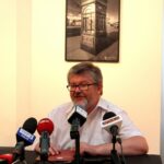 05.08.2020. Kielce. Konferencja prasowa przed XXVI Międzynarodowym Festiwalem Muzycznym im. Krystyny Jamroz w Busku-Zdroju. Na zdjęciu: Robert Wieczorek - Kieleckie Centrum Kultury / Faustyna Terelak / Radio Kielce