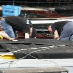 04.08.2020 Kielce. Amfiteatr na Kadzielni. Budowa sceny na Festiwal Muzyki Tanecznej / Jarosław Kubalski / Radio Kielce