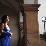 22.08.2020 Kielce. Ogród włoski Pałacu Biskupów. Koncert z cyklu "Chopinowskie inspiracje". Joanna Woś / Jarosław Kubalski / Radio Kielce