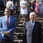 23.08.2020 Ciekoty. Dożynki. Starosta kielecki Mirosław Gębski i poseł Krzysztof Lipiec / Jarosław Kubalski / Radio Kielce