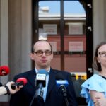 06.08.2020. Kielce. Podsumowanie półrocznej działalności Powiatowej Społecznej Rady ds. Osób Niepełnosprawnych.  Na zdjęciu: Paweł Słowik - sekretarz rady i Anna Kopcińska-Wielgus - członek rady / Faustyna Terelak / Radio Kielce