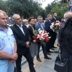 31.08.2020 Sandomierz. Uroczystości z okazji 40-lecia powstania NSZZ „Solidarność”. Skwer Solidarności w Sandomierzu. Na zdjęciu pierwszy z lewej Kazimierz Plachimowicz - działacz NSZZ Solidarność / Grażyna Szlęzak-Wójcik / Radio Kielce