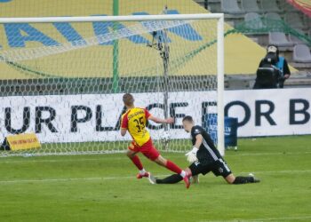 18.07.2020. Kielce. 37. kolejka PKO Ekstraklasy: Korona Kielce - ŁKS Łódź. Na zdjęciu: Daniel Szelągowski / Wiktor Taszłow / Radio Kielce