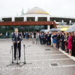 27.08.2020 Kielce. Otwarcie zmodernizowanego dworca autobusowego. Przemawia Bogdan Wenta - prezydent Kielc / Wiktor Taszłow / Radio Kielce