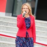 31.08.2020. Wola Morawicka. Otwarcie nowej szkoły i przedszkola. Na zdjęciu: Katarzyna Stańko - dyrektor szkoły / Wiktor Taszłow / Radio Kielce