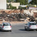 25.08.2020 Kielce. Pozostałości spalonego marketu Lidl przy ulicy Piekoszowskiej / Wiktor Taszłow / Radio Kielce