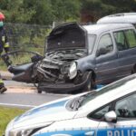 02.09.2020. Piła. Czołowe zderzenie dwóch samochodów / Albert Kałuziński