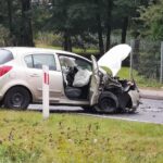 02.09.2020. Piła. Czołowe zderzenie dwóch samochodów / Albert Kałuziński