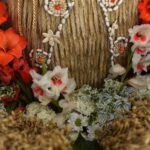 03.09.2020. Skórnice. Wieniec dożynkowy w postaci figury Matki Bożej / Magdalena Galas-Klusek / Radio Kielce