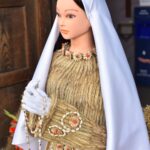 03.09.2020. Skórnice. Wieniec dożynkowy w postaci figury Matki Bożej / Magdalena Galas-Klusek / Radio Kielce