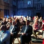 19.09.2020. Kielce. Pożegnanie siedziby Teatru im. Stefana Żeromskiego. Na zdjęciu (od lewej): poseł Krzysztof Lipiec - lider świętokrzyskich struktur PiS, Andrzej Pruś - przewodniczący sejmiku województwa świętokrzyskiego, Małgorzata Pruś - dyrektor biura poselskiego Krzysztofa Lipca / Michał Kita / Radio Kielce