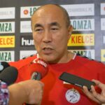 03.09.2020. Kielce. Konferencja klubu Łomża Vive Kielce, podczas której przedstawiono nowych sponsorów. Na zdjęciu: Talant Dujszebajew - trener klubu Łomża Vive Kielce / Piotr Kwaśniewski / Radio Kielce