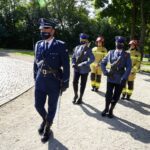 11.09.2020. Kielce. Obchody 19. rocznicy ataku na World Trade Center przed pomnikiem Homo Homini / Piotr Kwaśniewski / Radio Kielce