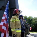 11.09.2020. Kielce. Obchody 19. rocznicy ataku na World Trade Center przed pomnikiem Homo Homini / Piotr Kwaśniewski / Radio Kielce