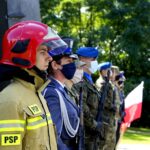 11.09.2020. Kielce. Obchody 19. rocznicy ataku na World Trade Center przed pomnikiem Homo Homini / Piotr Kwaśniewski / Radio Kielce