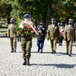 11.09.2020. Kielce. Obchody 19. rocznicy ataku na World Trade Center przed pomnikiem Homo Homini / Piotr Kwaśniewski / Radio Kielce