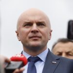 07.09.2020. Kielce. Briefing klubu radnych PiS w sprawie upamiętnienia  Kornela Morawieckiego poprzez nazwanie jego imieniem ulicy. Na zdjęciu: Rafał Nowak - wicewojewoda świętokrzyski / Jarosław Kubalski / Radio Kielce