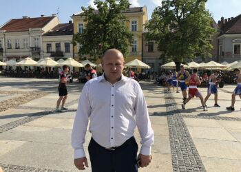 Ogólnopolski Dzień Boksu Olimpijskiego. Na zdjęciu prezes Polskiego Związku Bokserskiego - Grzegorz Nowaczek / Rafał Szymczyk / Radio Kielce