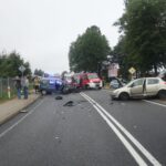 02.09.2020. Piła. Czołowe zderzenie dwóch samochodów / PSP