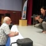 11.09.2020. Busko-Zdrój. Na zdjęciu: Adam Czopek - znawca tematyki oper i Joanna Woś podczas próby / Dorota Klusek / Radio Kielce