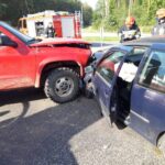 15.09.2020. Kolizja na skrzyżowaniu dróg krajowych 42 i 74 / PSP