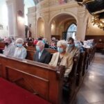 20.09.2020. Pińczów. Uroczystości upamiętniające 592. rocznicę lokacji miasta. Msza w intencji mieszkańców odprawiona w kościele pod wezwaniem Świętego Jana Apostoła i Ewangelisty / Marta Gajda / Radio Kielce