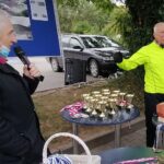 27.09.2020 Kazimierza Wielka. 8. Kazimierski Bieg Szlakiem Megalitów. Na zdjęciu (od lewej): Adam Bodzioch - burmistrz Kazimierzy Wielkiej i Andrzej Szczepanik - triathlonista z Kazimierzy Wielkiej / Marta Gajda / Radio Kielce