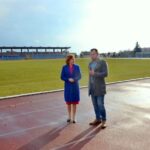 11.09.2020. Sandomierz. Na zdjęciu: Anna Krupka - wiceminister  sportu i Sebastian Wieczorek - prezes Wisły Sandomierz / Anna Krupka / facebook