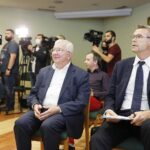 11.09.2020 Kielce. European Rover Challenge. Rozpoczęcie zawodów. Konferencja prasowa. Od lewej: poseł Krzysztof Lipiec i prezydent Kielc Bogdan Wenta / Jarosław Kubalski / Radio Kielce